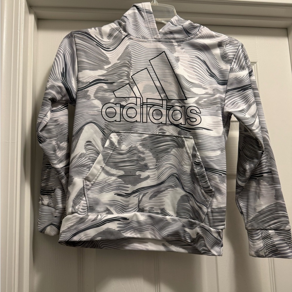 Boys Adidas Hoodie - Black and White